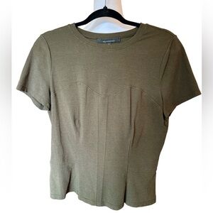 White House Black Market Olive Short Sleeve Top